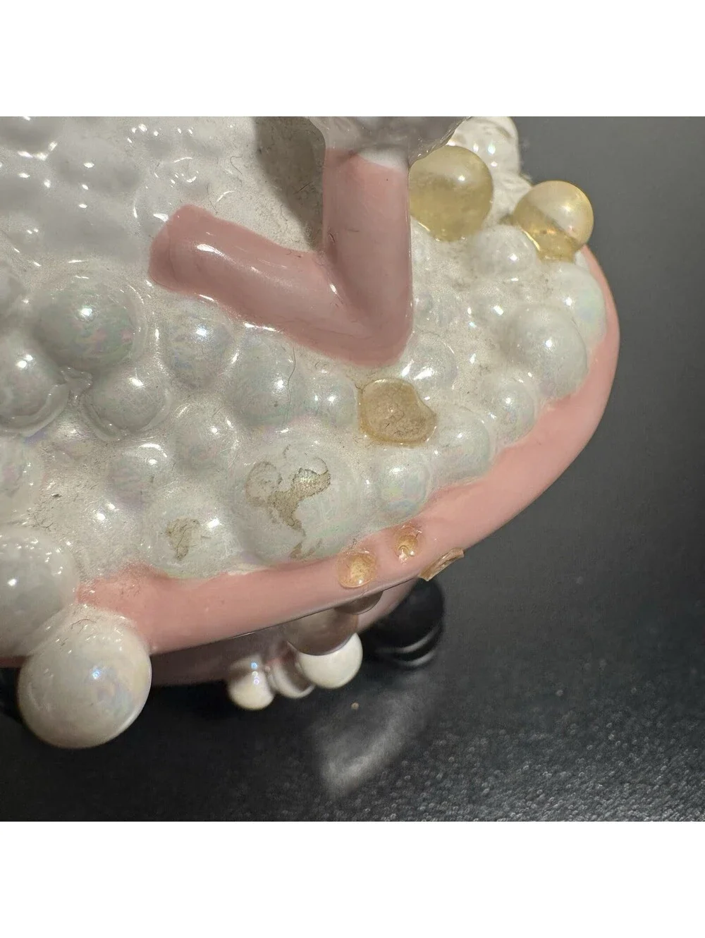 Department 56 Pink Poodle Bathtub Candle RARE Trinket Bubbles